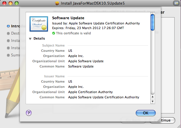 Signed update for Apple updates